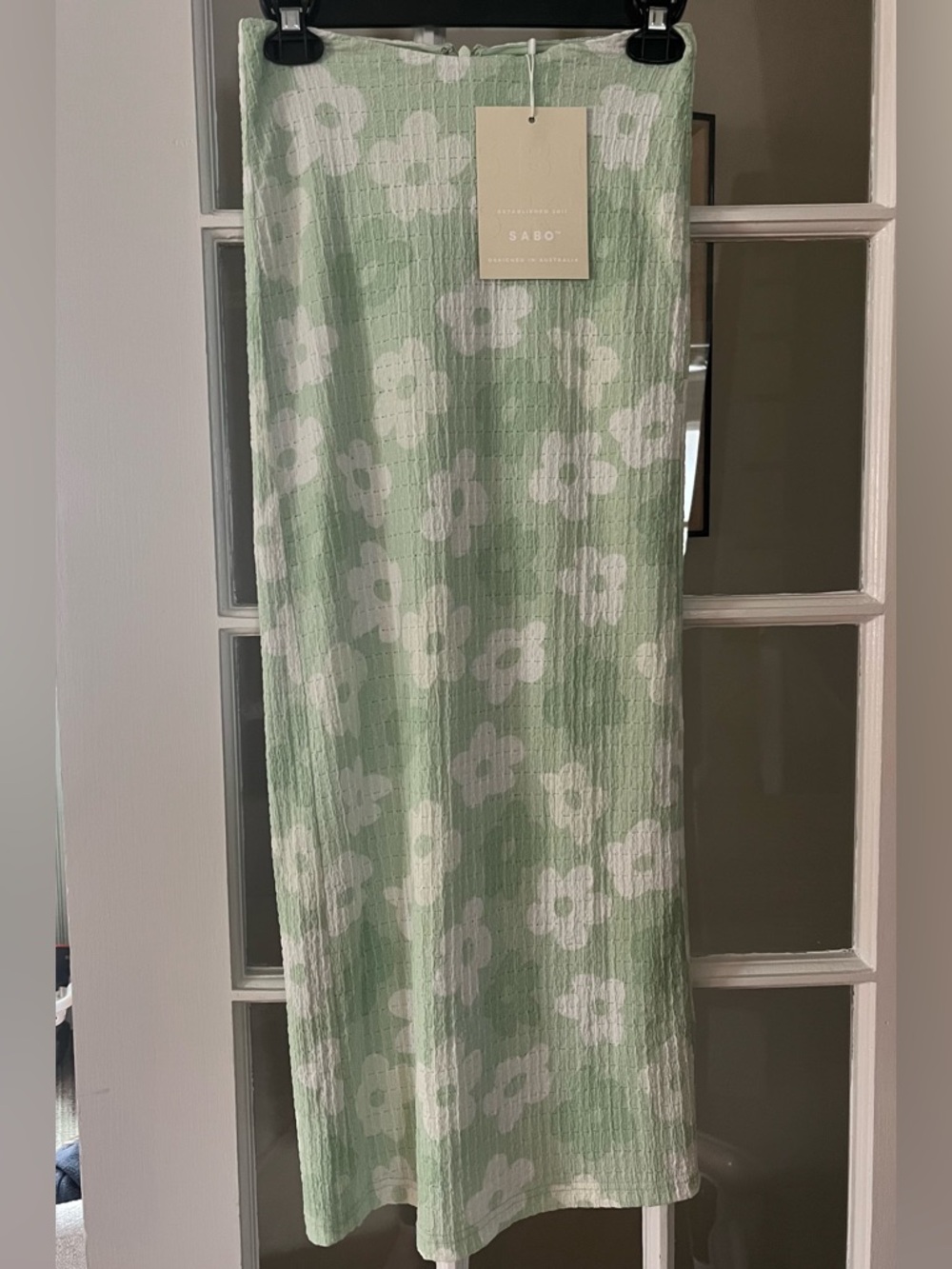 Sabo Skirt Green and White Floral Skirt